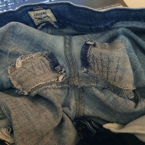 Citizens of Humanity 26 womens Emerson Slim Boyfriend Jeans Dark Wash COH Flaw‎ - Picture 10 of 12